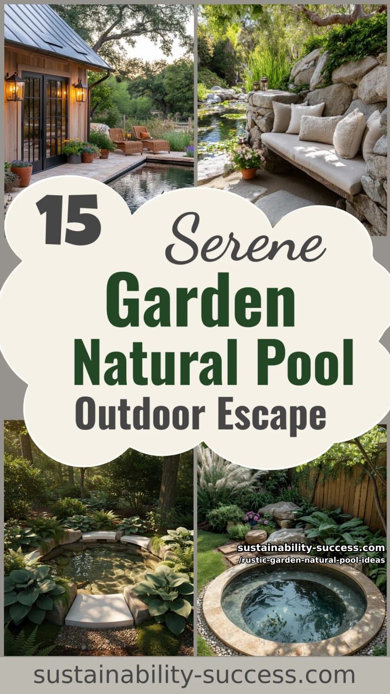 15 Rustic Garden Natural Pool Ideas for a Serene Outdoor Escape 46 Rustic Garden Natural Pool Ideas - Collage 45