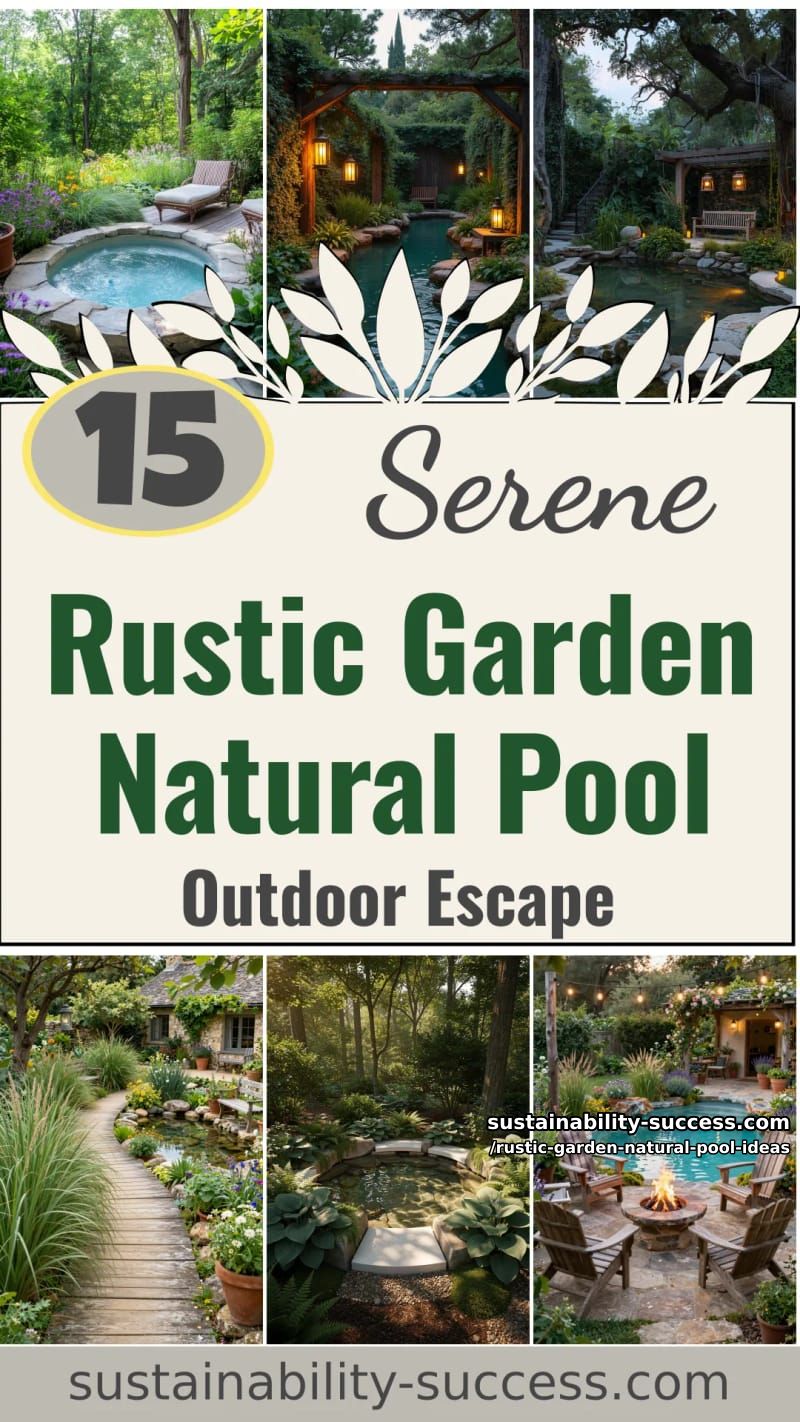 15 Rustic Garden Natural Pool Ideas for a Serene Outdoor Escape 47 Rustic Garden Natural Pool Ideas - Collage 46