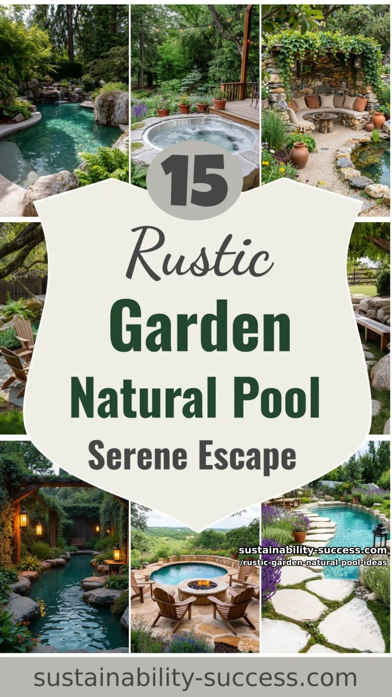 15 Rustic Garden Natural Pool Ideas for a Serene Outdoor Escape 48 Rustic Garden Natural Pool Ideas - Collage 47