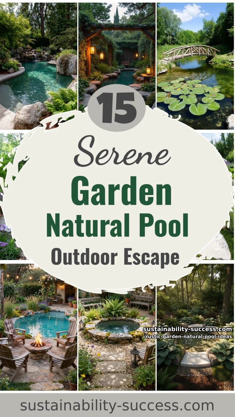 15 Rustic Garden Natural Pool Ideas for a Serene Outdoor Escape 49 Rustic Garden Natural Pool Ideas - Collage 48