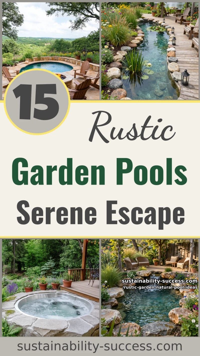 15 Rustic Garden Natural Pool Ideas for a Serene Outdoor Escape 50 Rustic Garden Natural Pool Ideas - Collage 49