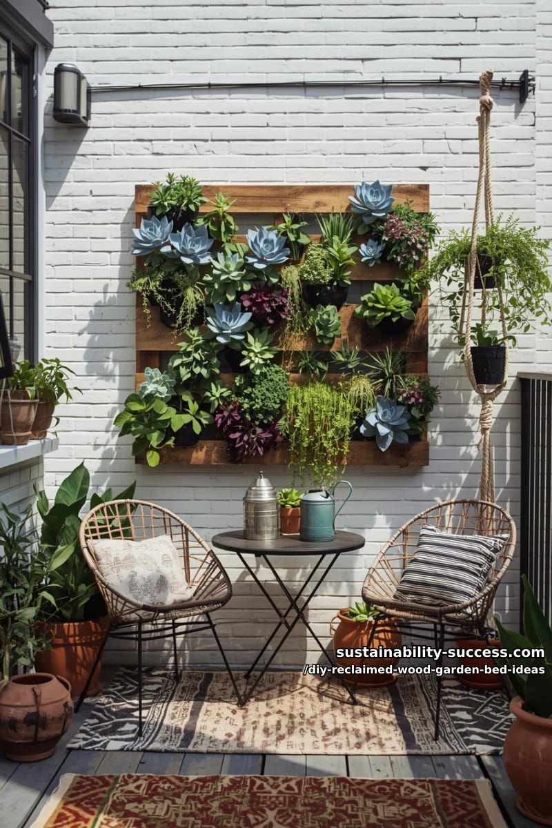 15 DIY Reclaimed Wood Garden Bed Ideas for Vibrant Backyards 37 small-space vertical pallet garden wall for succulents and herbs 1