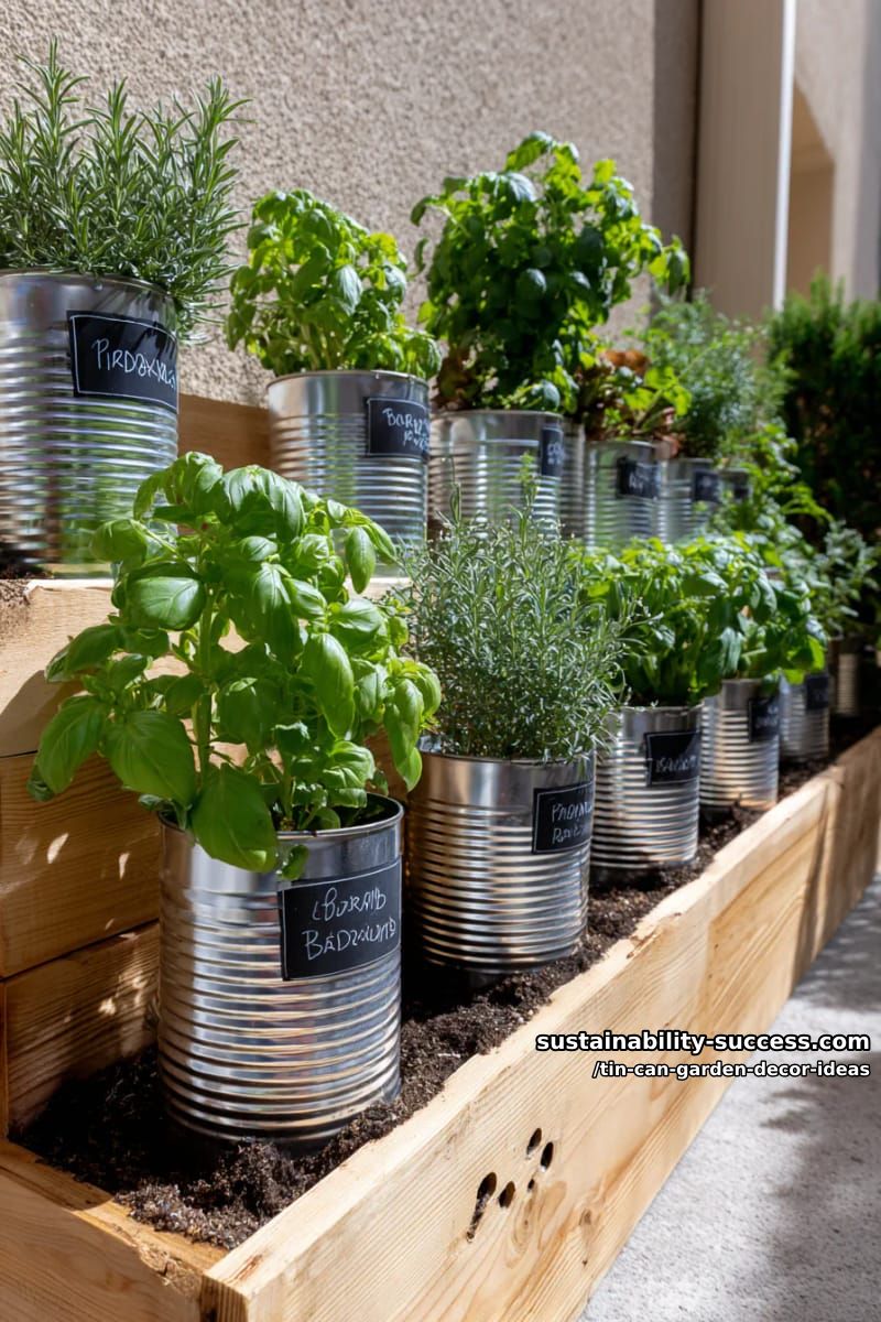 tiered herb gardens with chalkboard labels for each plant 1