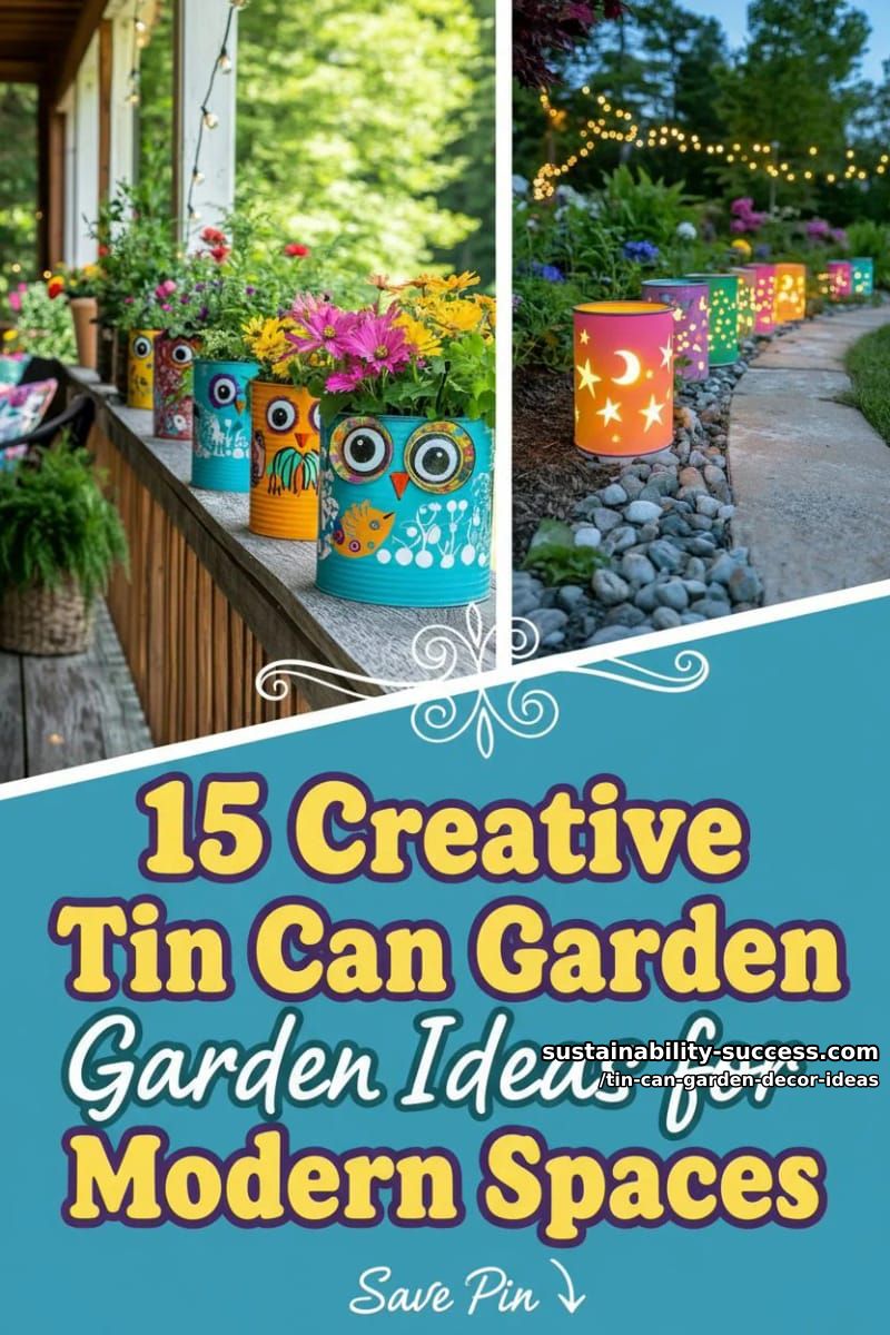 15 Creative Tin Can Garden Decor Ideas for Modern Spaces 39 Tin Can Garden Decor Ideas - Collage 38