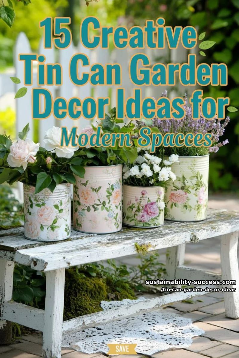 15 Creative Tin Can Garden Decor Ideas for Modern Spaces 43 Tin Can Garden Decor Ideas - Collage 42
