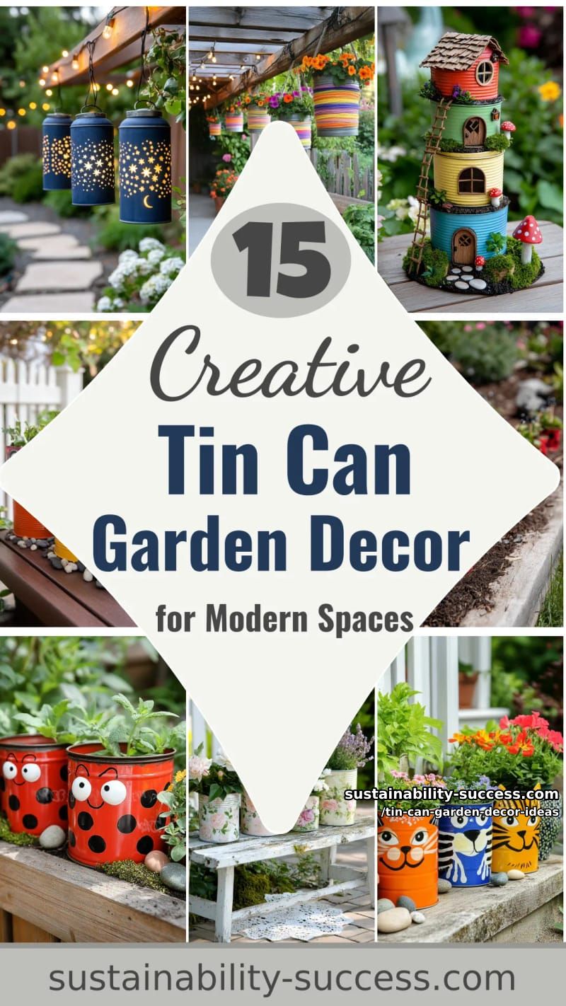 15 Creative Tin Can Garden Decor Ideas for Modern Spaces 45 Tin Can Garden Decor Ideas - Collage 44