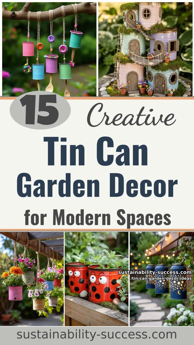 15 Creative Tin Can Garden Decor Ideas for Modern Spaces 47 Tin Can Garden Decor Ideas - Collage 46