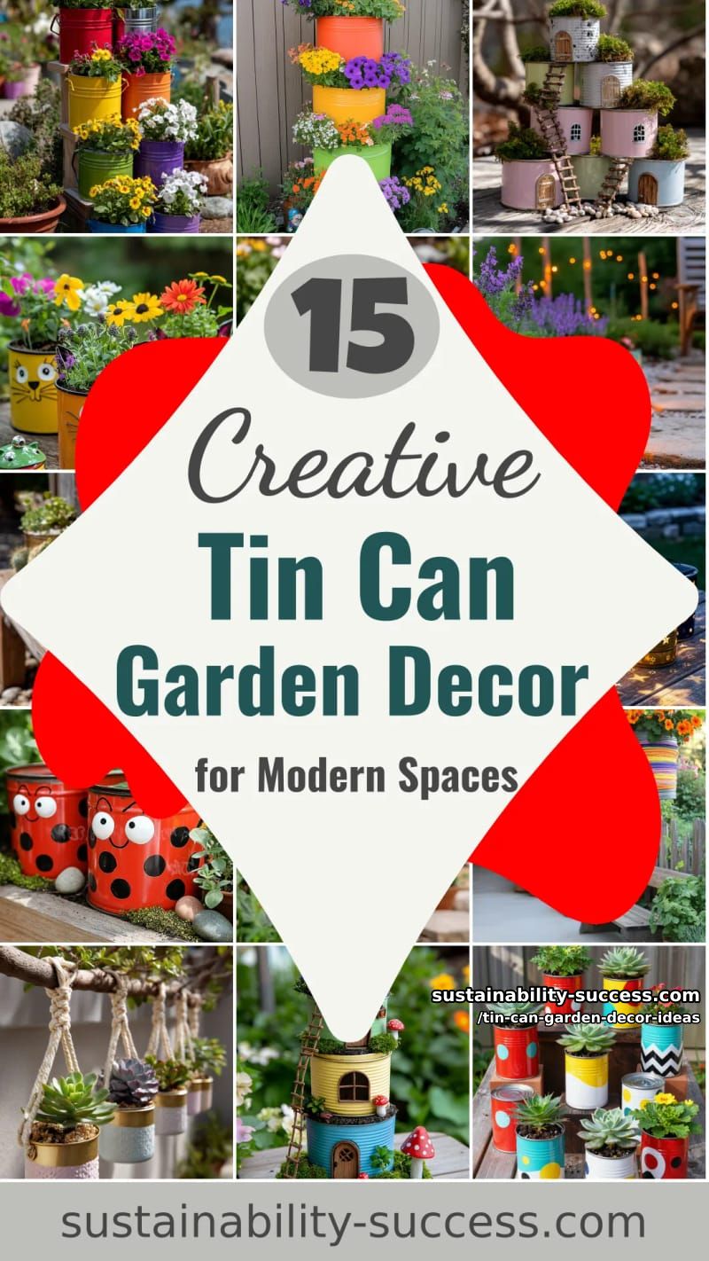 15 Creative Tin Can Garden Decor Ideas for Modern Spaces 48 Tin Can Garden Decor Ideas - Collage 47
