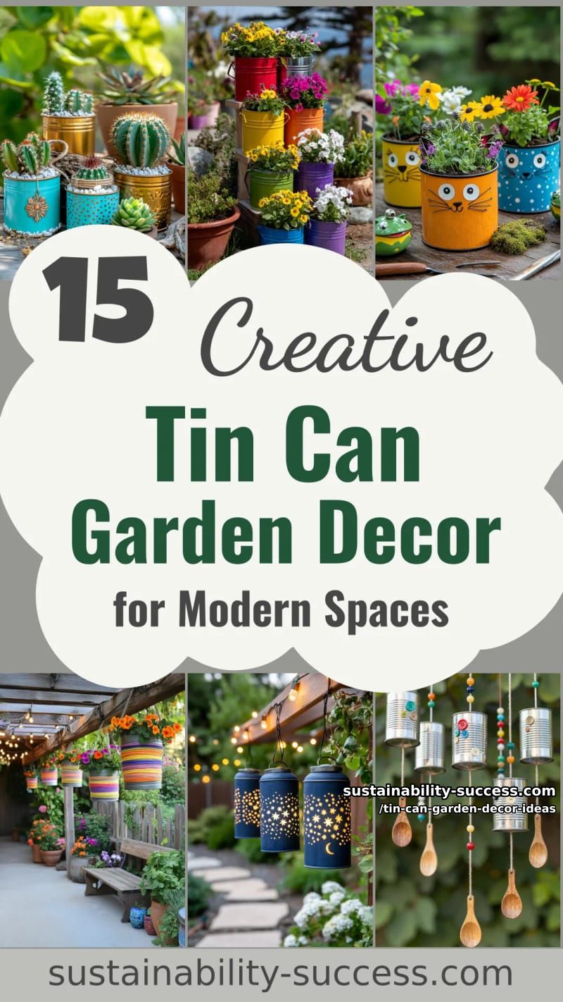 15 Creative Tin Can Garden Decor Ideas for Modern Spaces 49 Tin Can Garden Decor Ideas - Collage 48