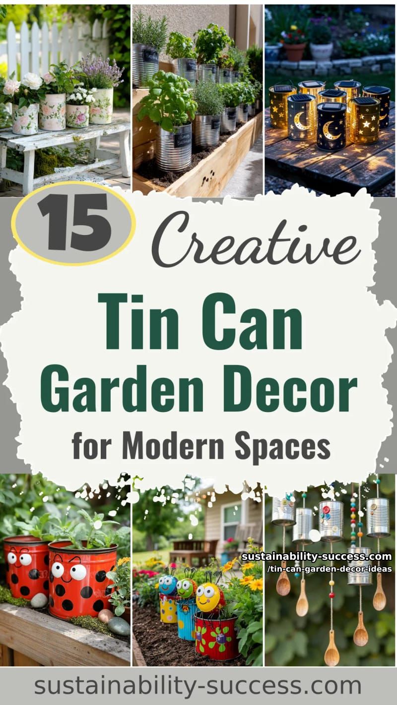 15 Creative Tin Can Garden Decor Ideas for Modern Spaces 51 Tin Can Garden Decor Ideas - Collage 50