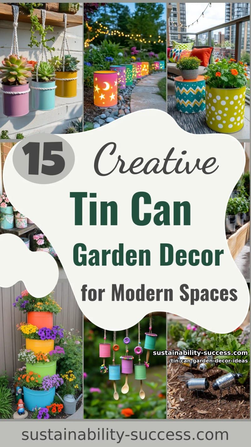 15 Creative Tin Can Garden Decor Ideas for Modern Spaces 52 Tin Can Garden Decor Ideas - Collage 51