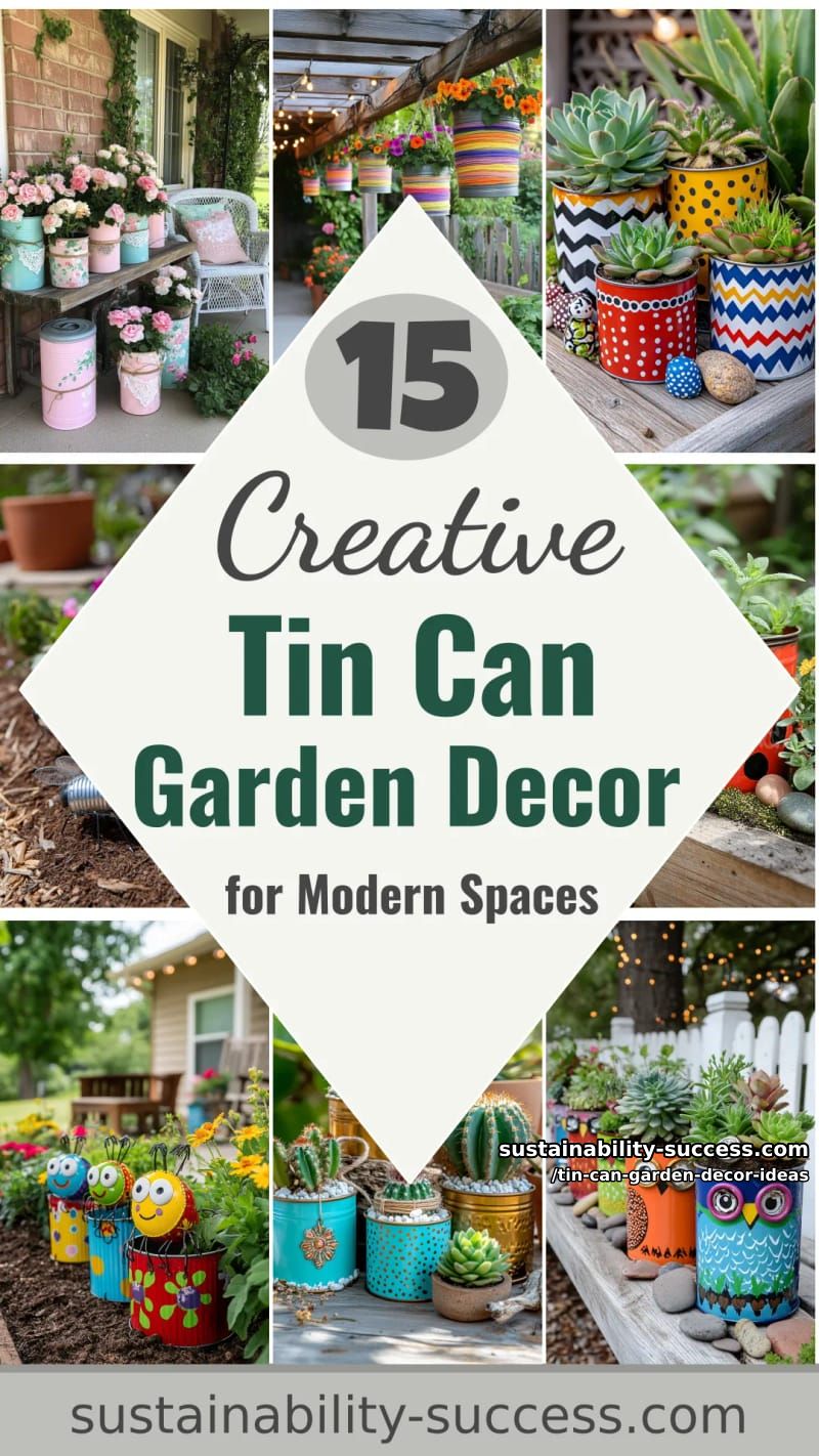 15 Creative Tin Can Garden Decor Ideas for Modern Spaces 54 Tin Can Garden Decor Ideas - Collage 53