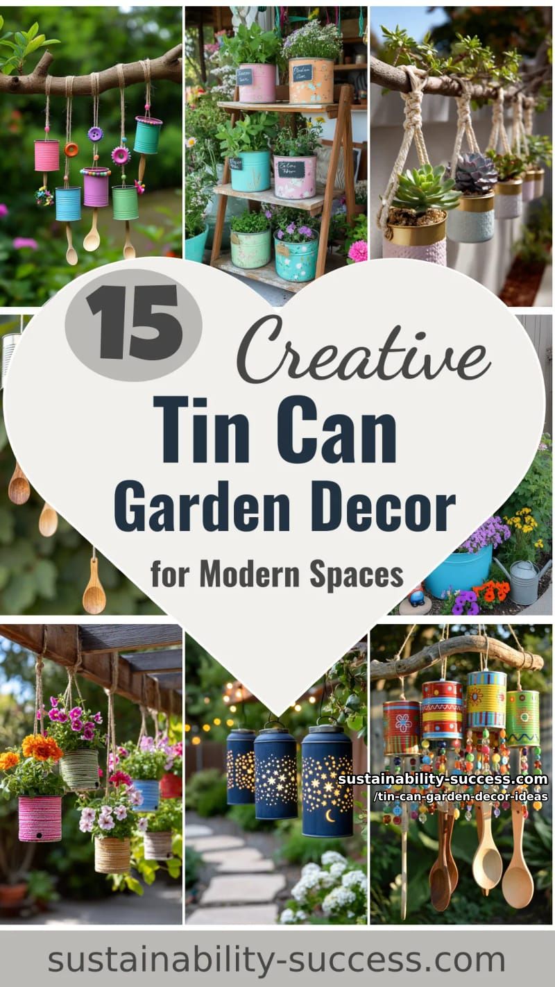 15 Creative Tin Can Garden Decor Ideas for Modern Spaces 55 Tin Can Garden Decor Ideas - Collage 54