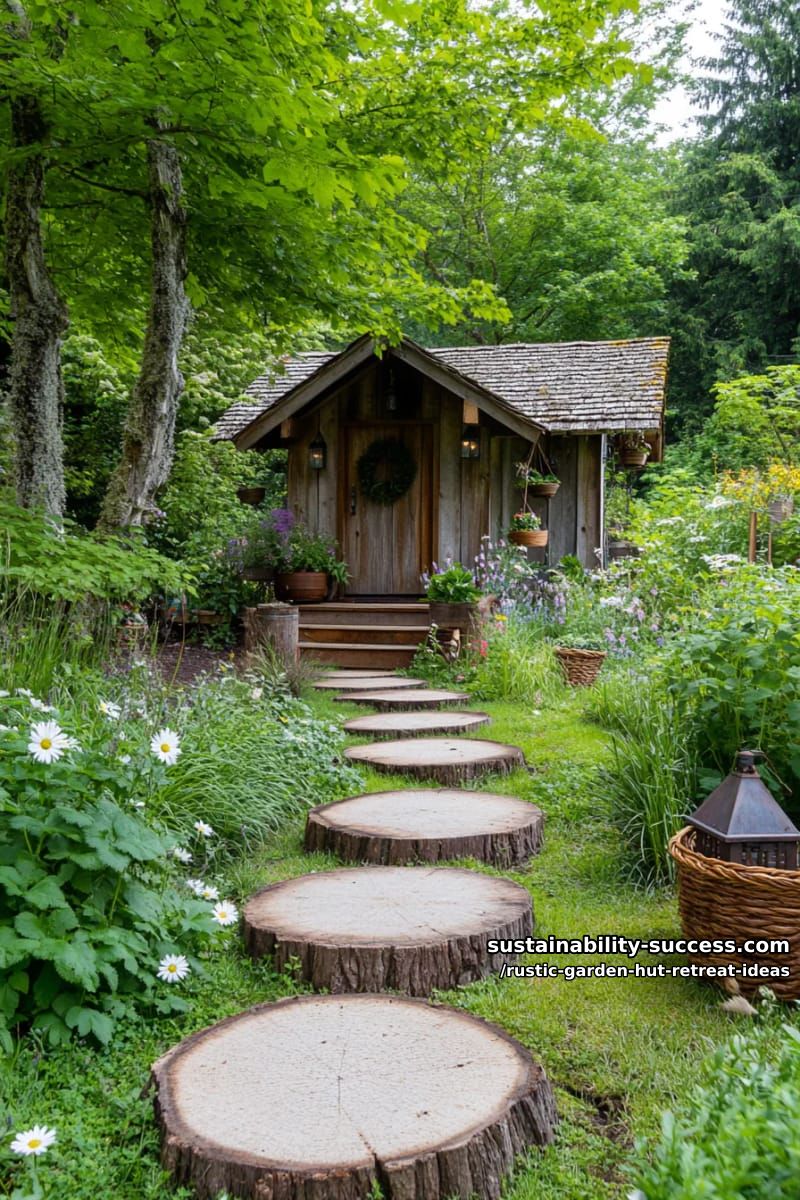 tree stump stepping stones guiding to a secret hideout 1