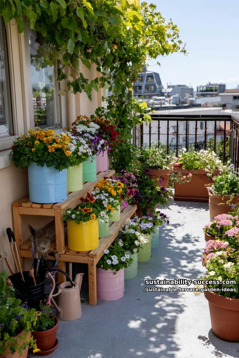 Sustainable Lifestyle Articles 6 upcycled tin can planters for colorful edible flowers 5