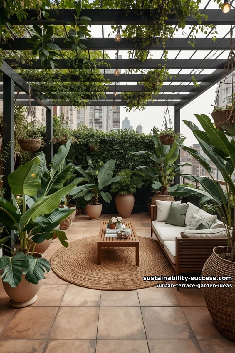 Sustainable Lifestyle Articles 8 urban jungle oasis using oversized tropical potted plants and banana leaves 28