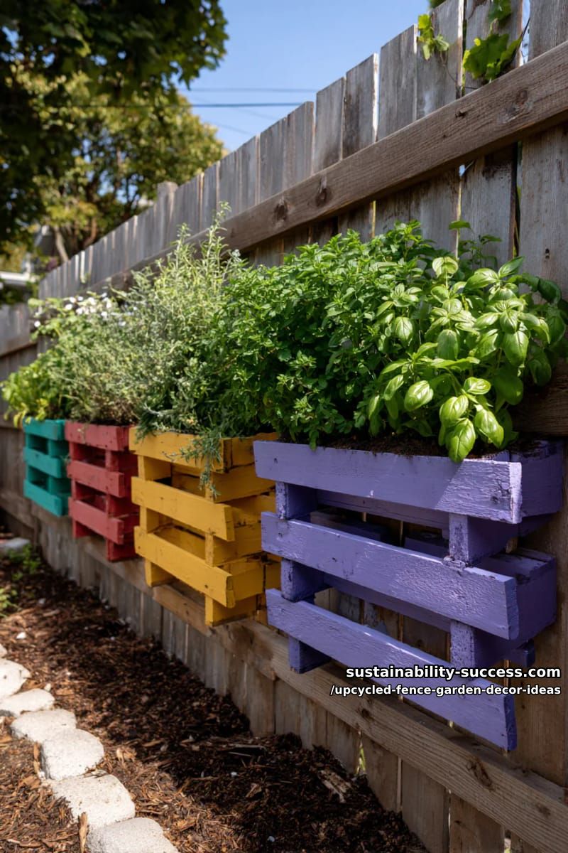 vertical pallet herb gardens painted in rainbow ombré for a cheerful backdrop 1