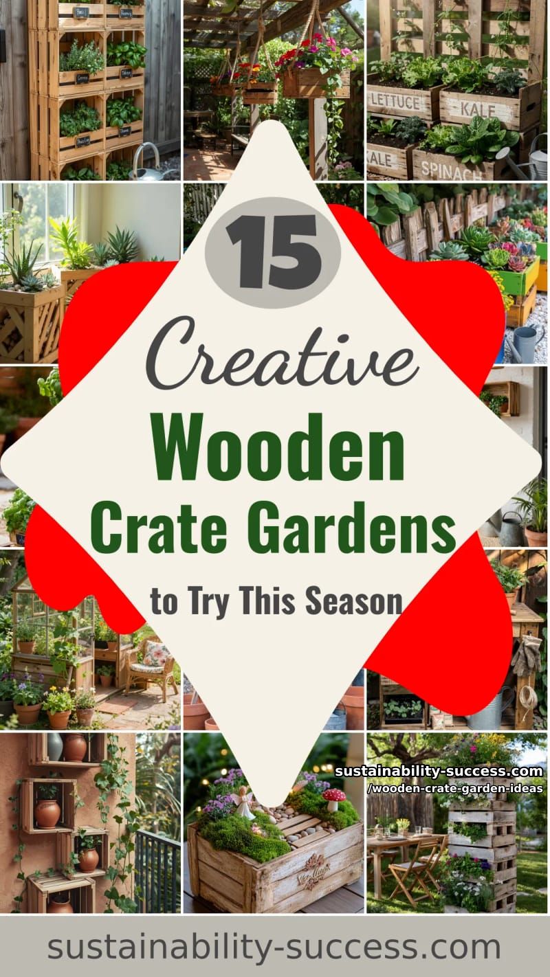 15 Creative Wooden Crate Gardens to Try This Season 41 Wooden Crate Garden Ideas - Collage 40