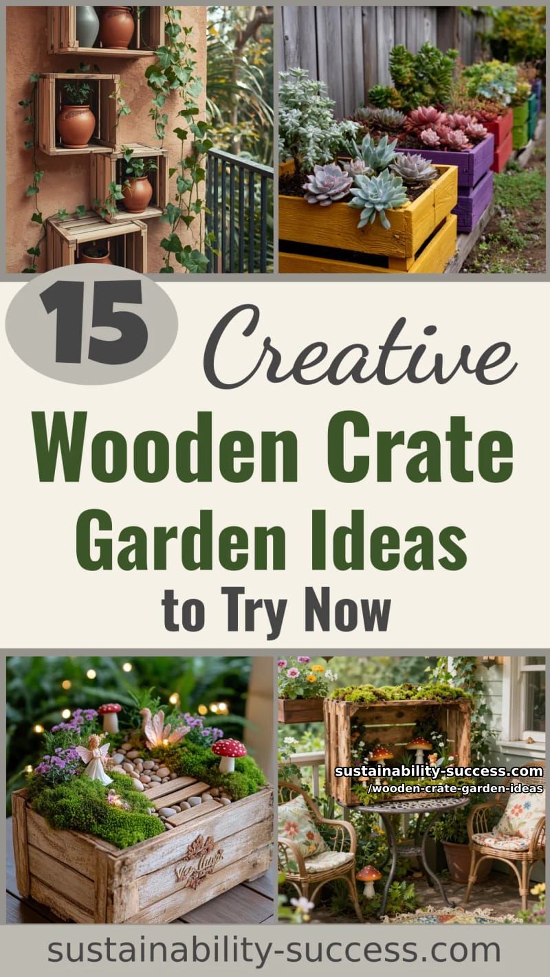 15 Creative Wooden Crate Gardens to Try This Season 43 Wooden Crate Garden Ideas - Collage 42