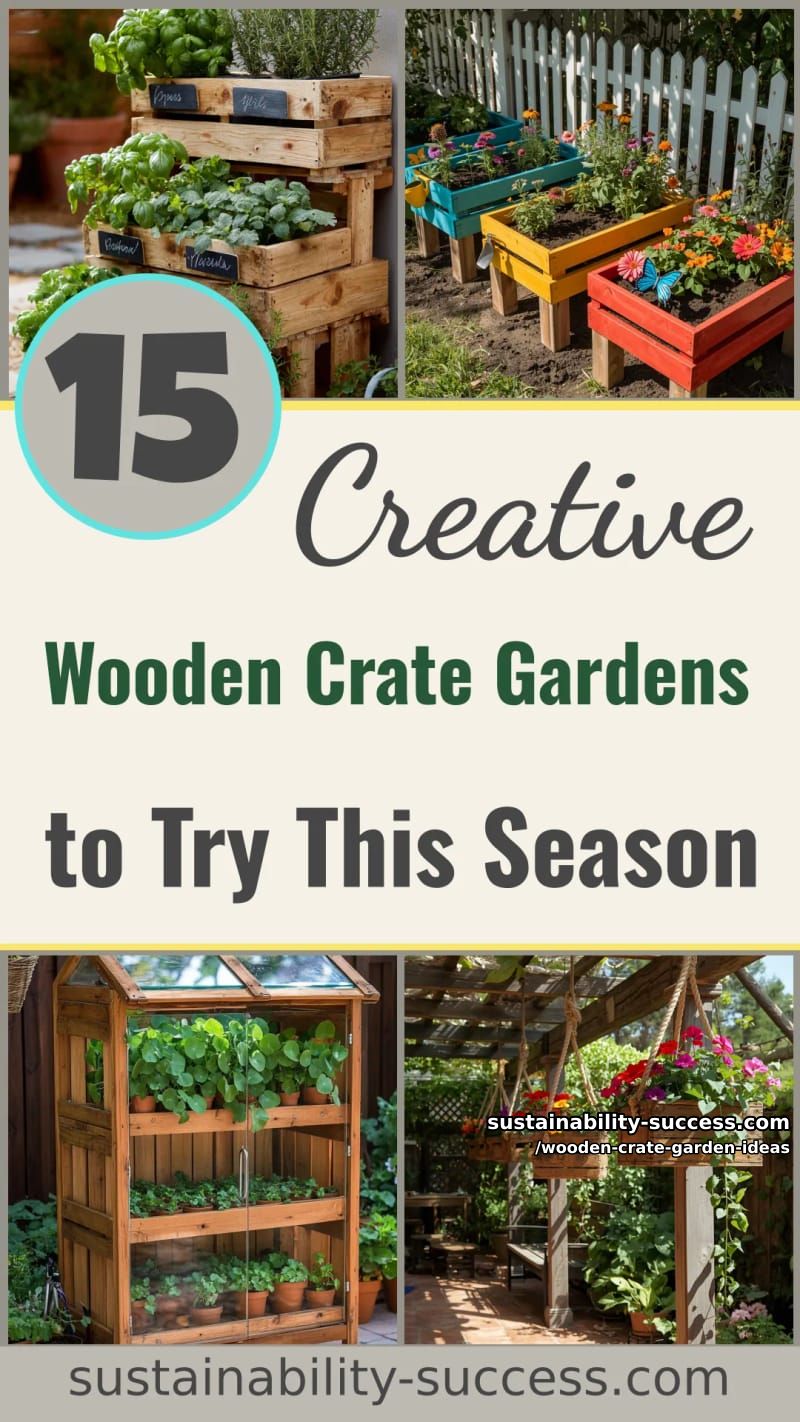 15 Creative Wooden Crate Gardens to Try This Season 44 Wooden Crate Garden Ideas - Collage 43