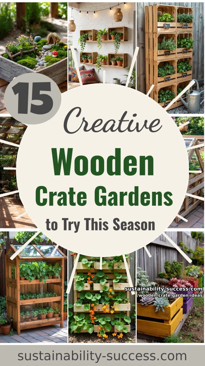 15 Creative Wooden Crate Gardens to Try This Season 46 Wooden Crate Garden Ideas - Collage 45