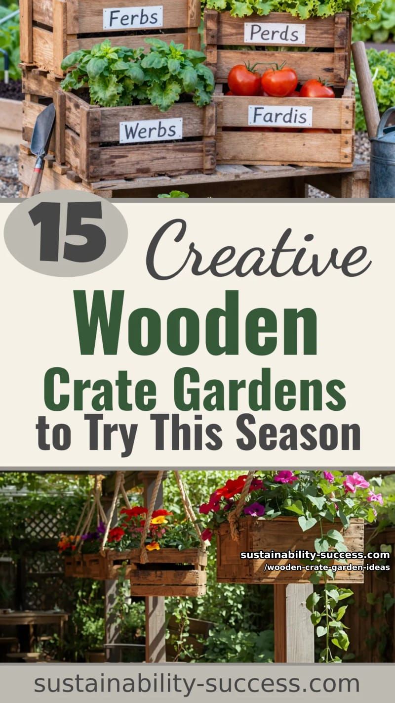 15 Creative Wooden Crate Gardens to Try This Season 48 Wooden Crate Garden Ideas - Collage 47