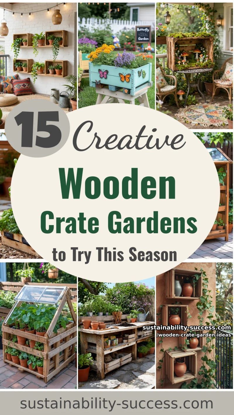 15 Creative Wooden Crate Gardens to Try This Season 51 Wooden Crate Garden Ideas - Collage 50