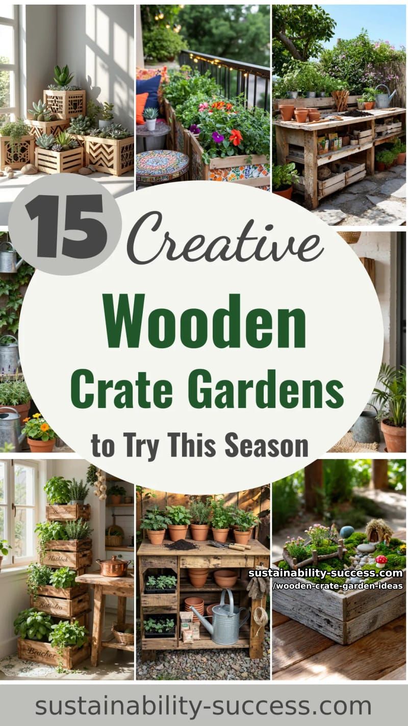 15 Creative Wooden Crate Gardens to Try This Season 52 Wooden Crate Garden Ideas - Collage 51