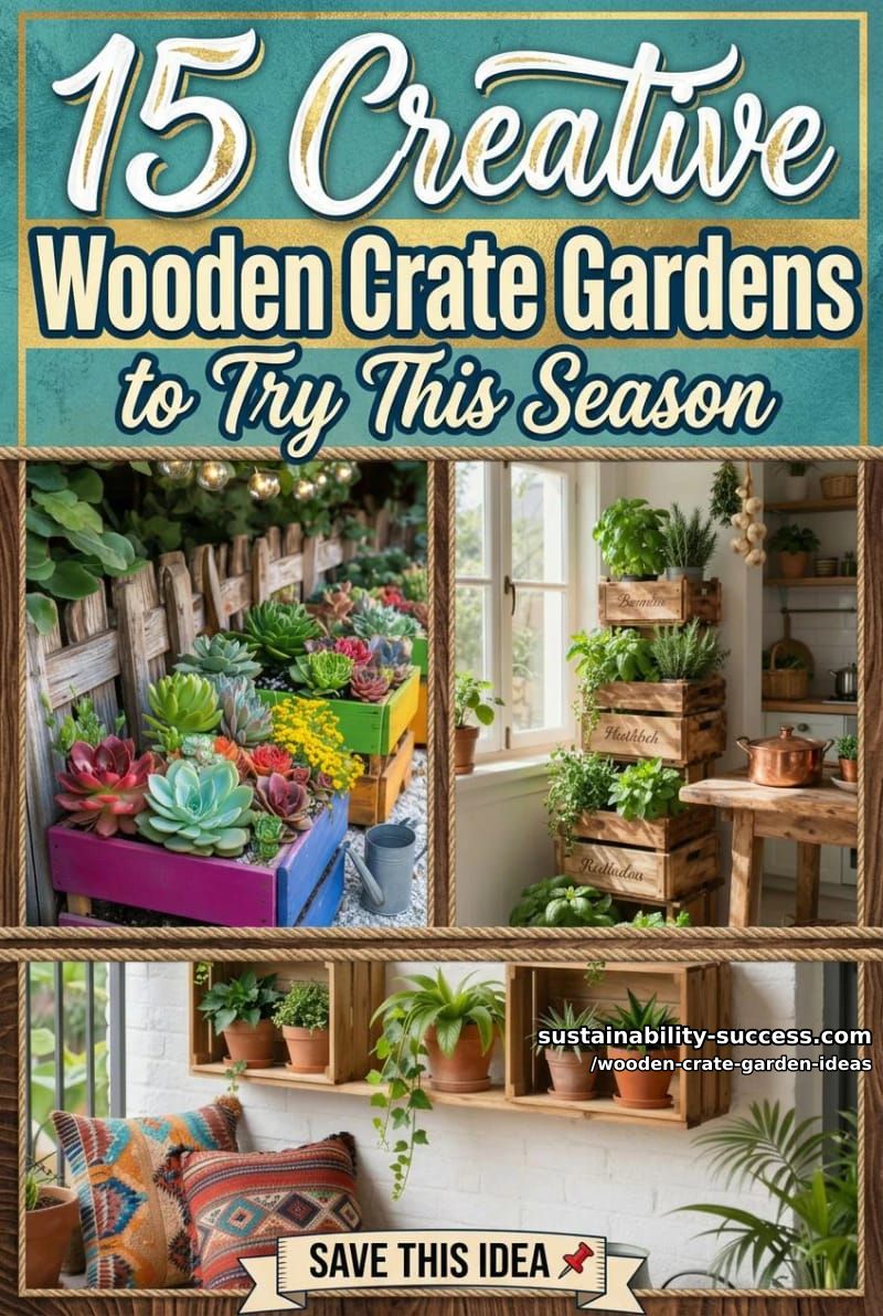 15 Creative Wooden Crate Gardens to Try This Season 55 Wooden Crate Garden Ideas - Collage 54