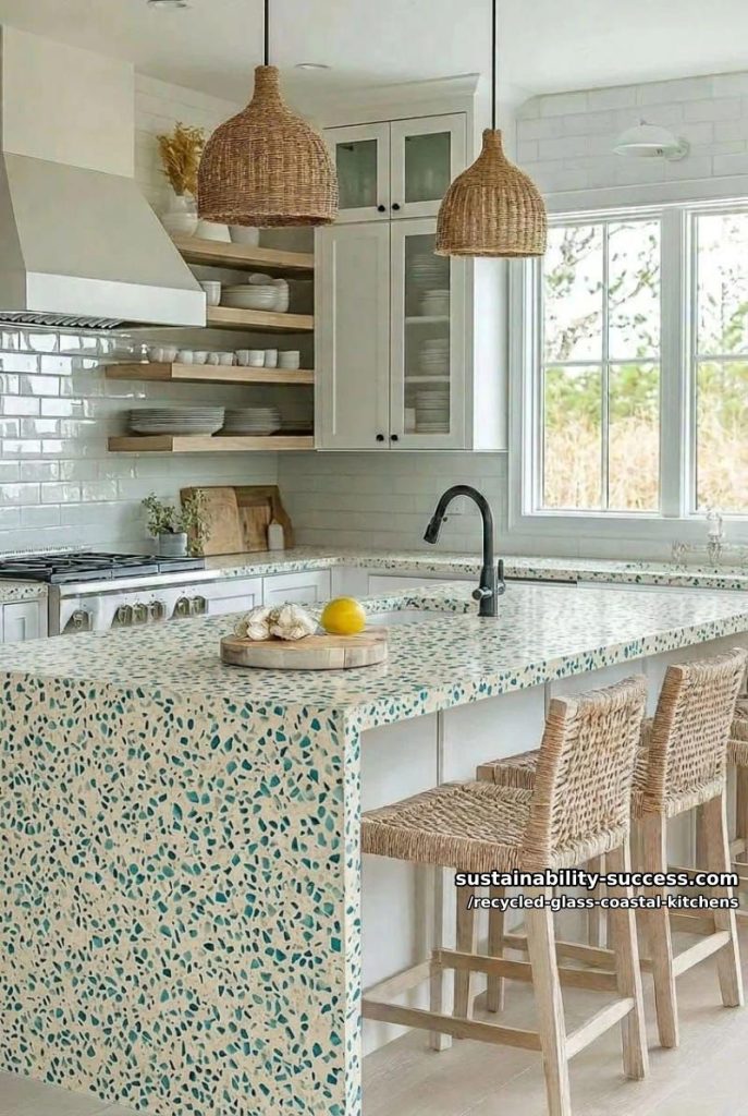 a bretagne blue countertop with oyster shells in the mix 2