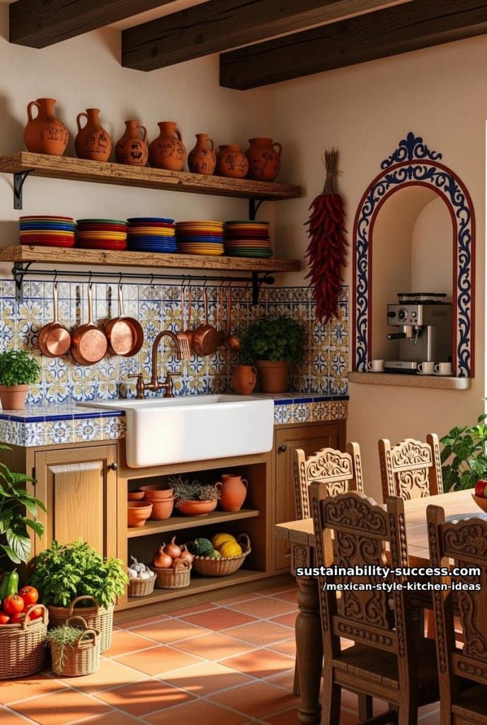 a carved nicho as a built-in coffee bar 5