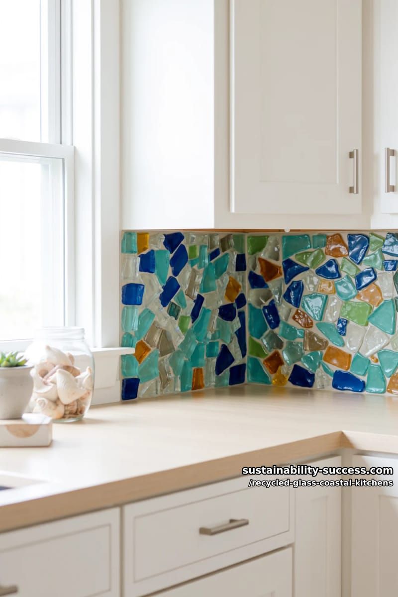 a cast bottle-glass backsplash that reads as art, not tile 1