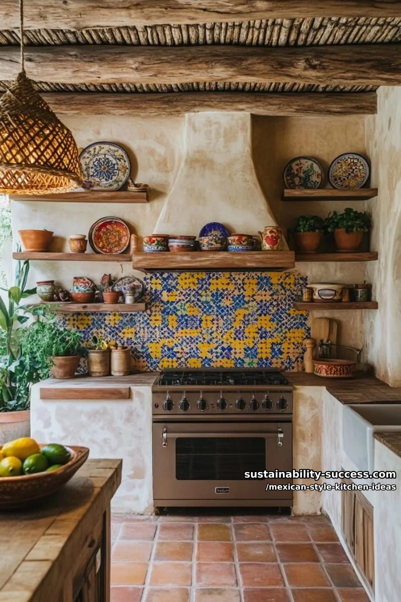 a curved lime-plaster range hood 1