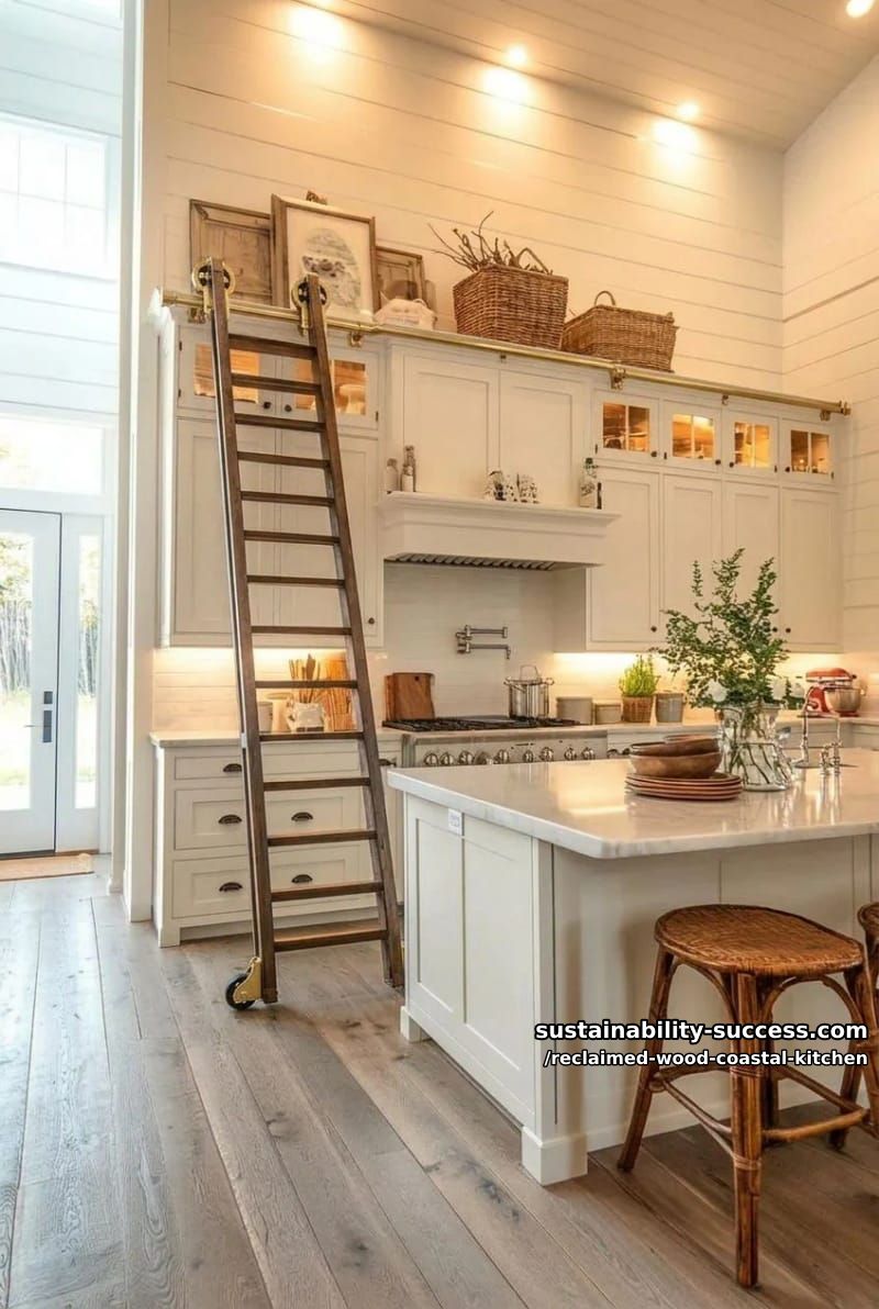 a salvaged ship's ladder to a loft pantry 1