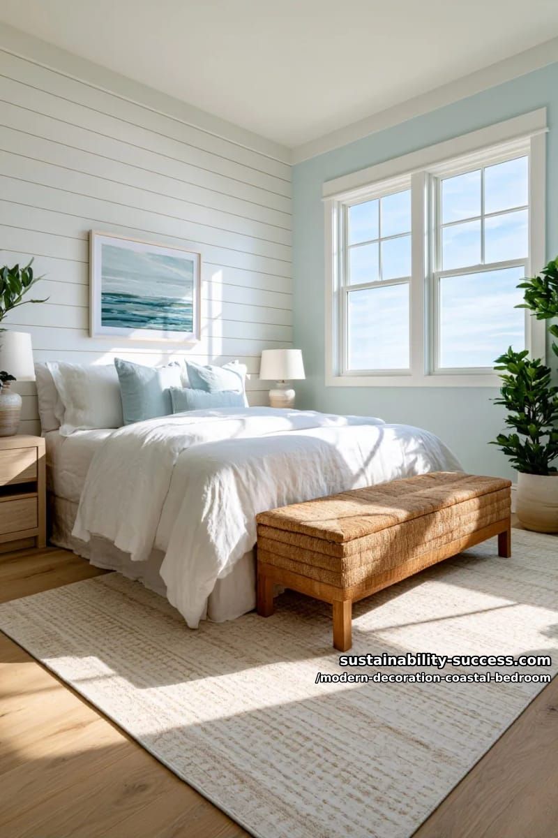 add a seagrass bench at the foot of the bed for texture. 1