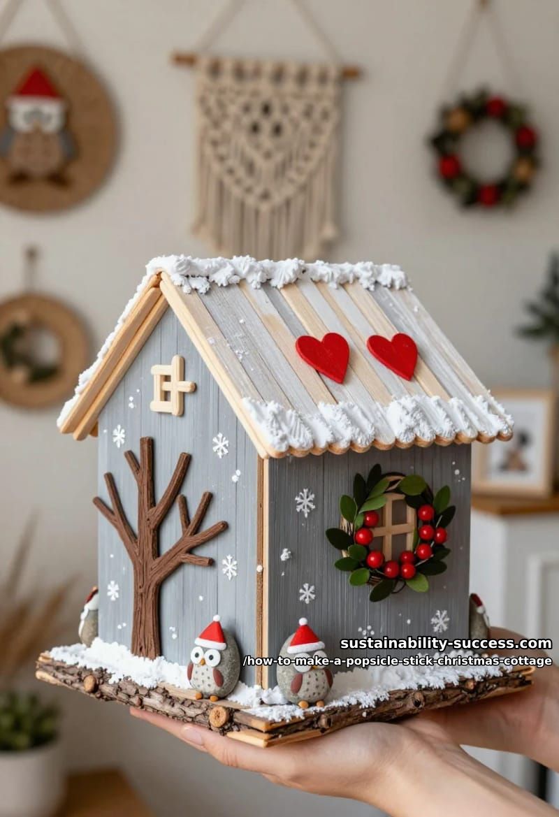 How to Make a Popsicle Stick Christmas Cottage that Wow 15 build day timing 1