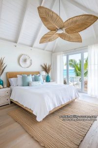 ceiling fan with palm leaf blades for a breezy vibe 11