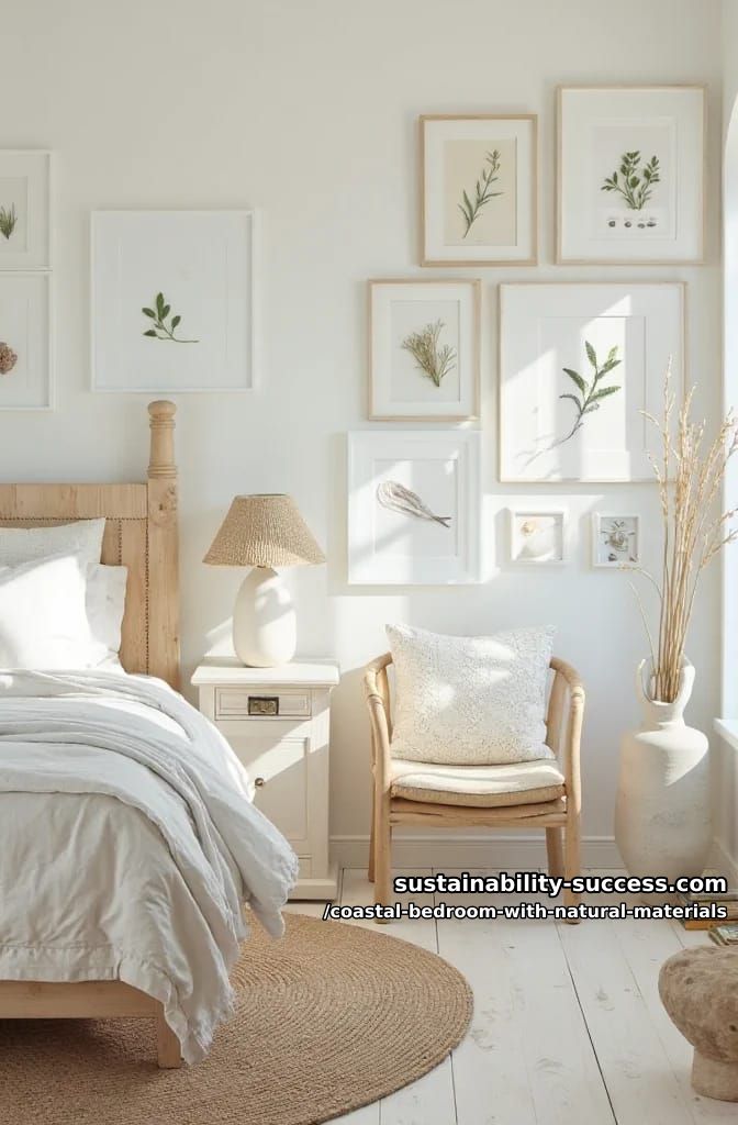 coastal gallery wall using framed pressed seaweed and shells 1