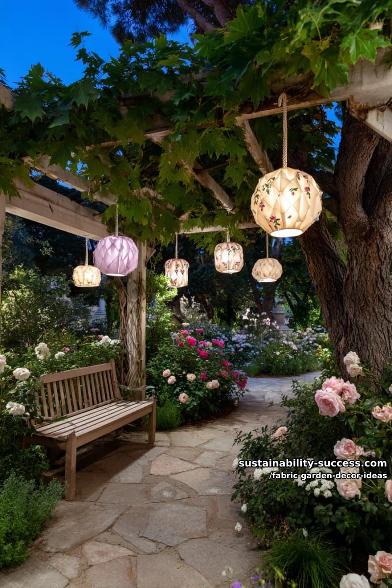 fabric-wrapped hanging lanterns with floral motifs for magical night illumination 1
