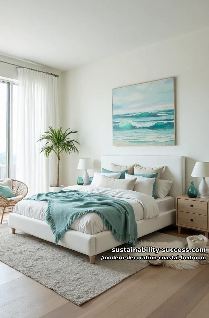 incorporate ocean-inspired abstract art with teal and aqua brush strokes. 1