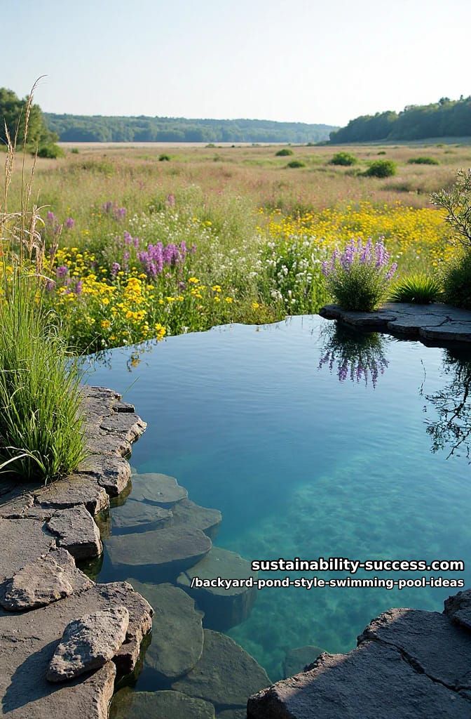 infinity-edge pond swimming pool with a view of wildflower meadows in the background 1