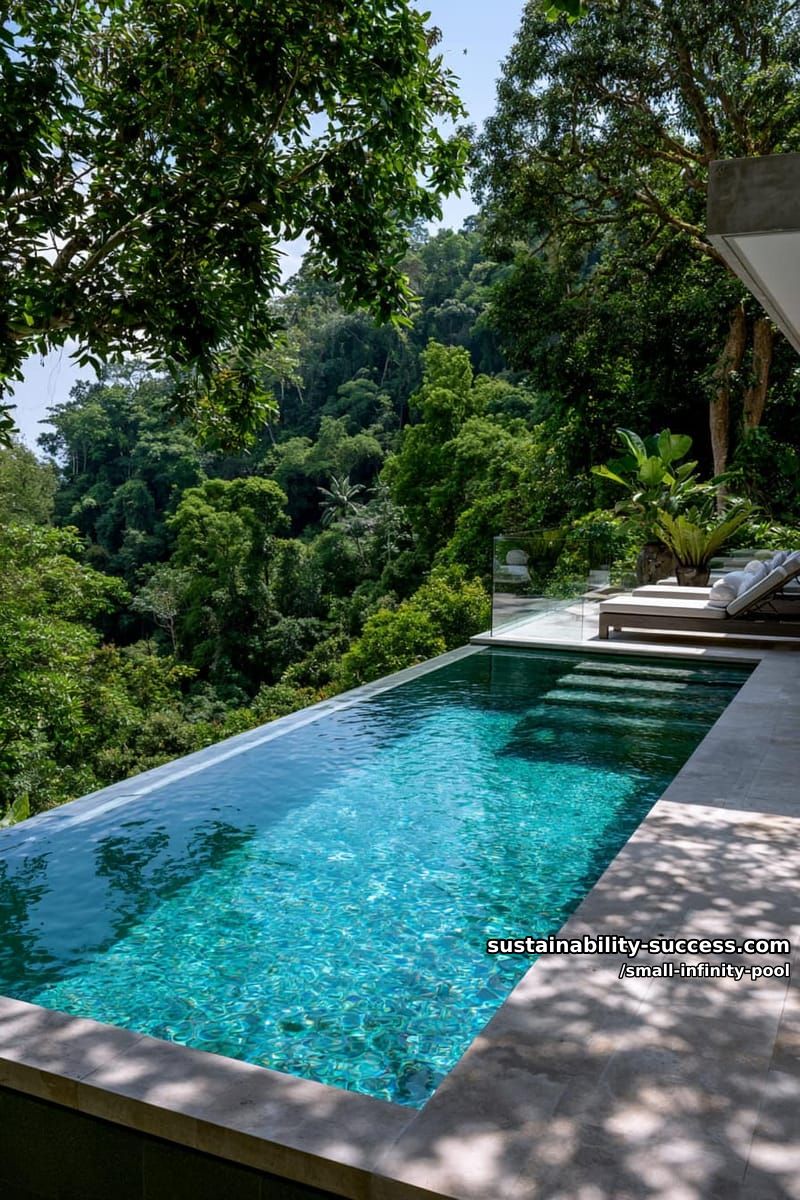 infinity pool with a glass wall overlooking a lush forest canopy 1