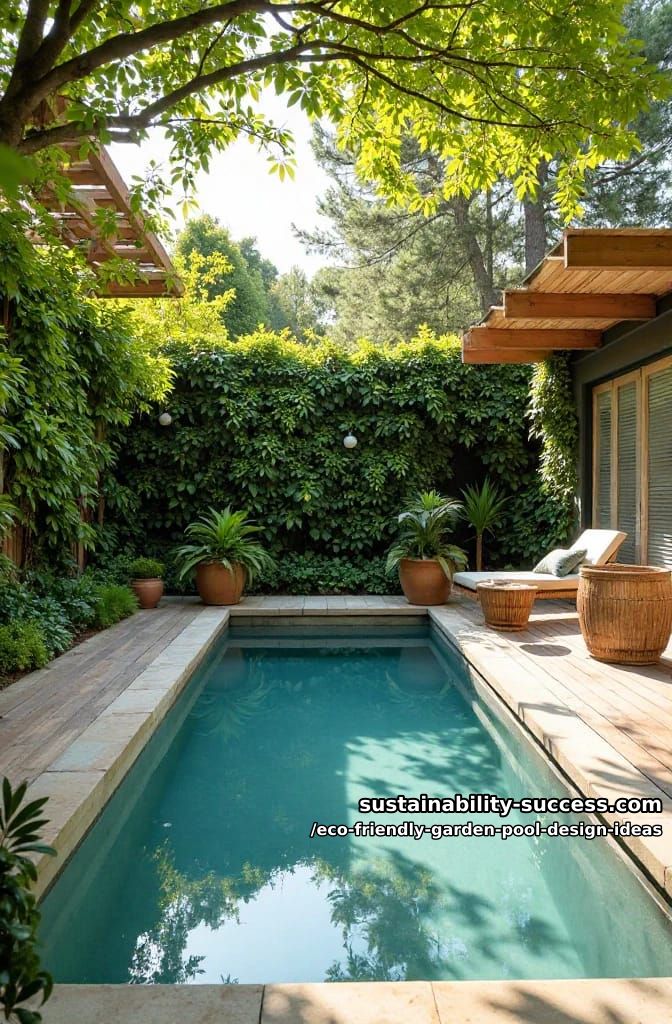 living wall vertical gardens next to a lap pool 1