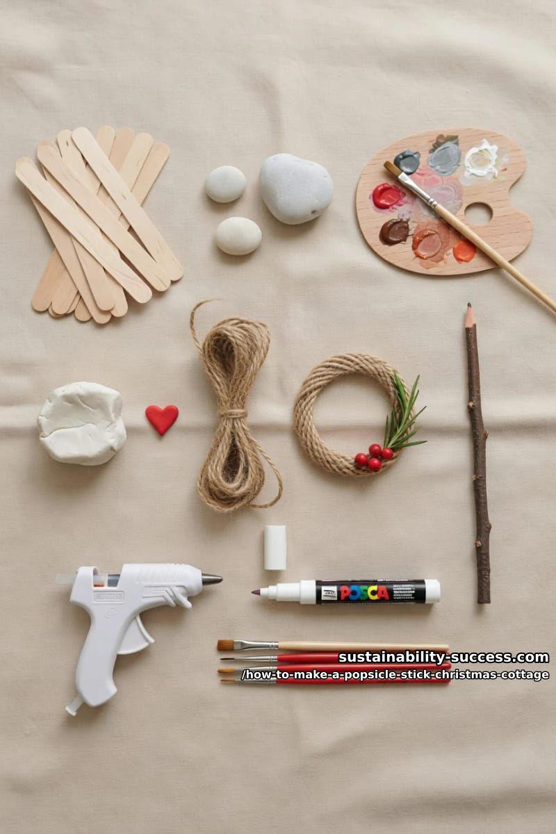 How to Make a Popsicle Stick Christmas Cottage that Wow 3 materials and tools 1