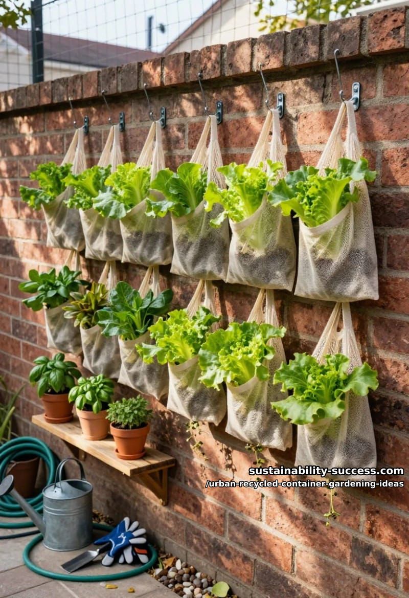 mesh shopping bag vertical lettuce wall 1