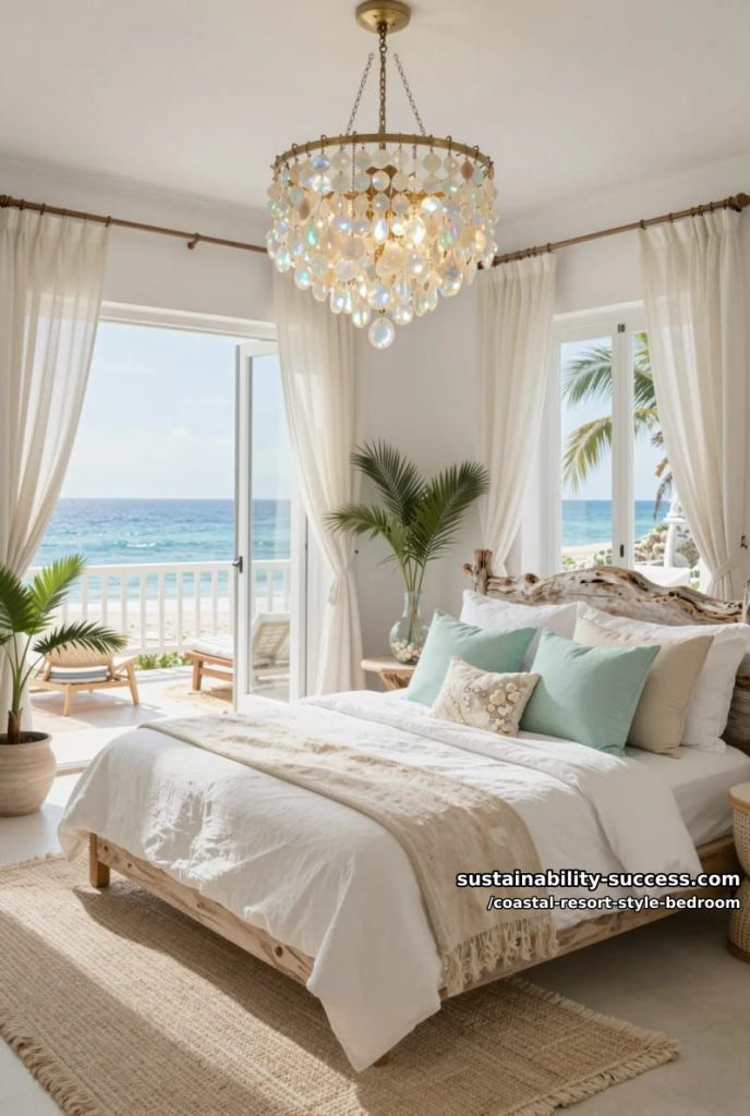 oversized shell chandelier as a sparkling focal point. 12