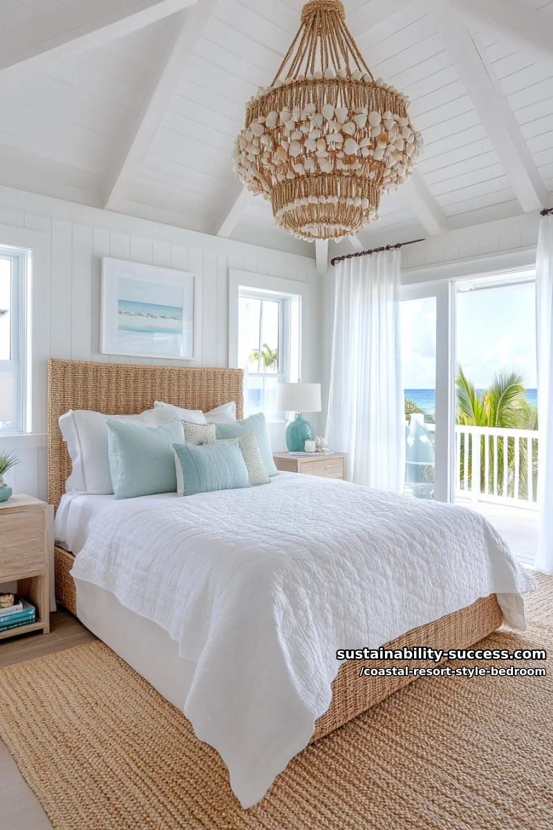 oversized shell chandelier as a sparkling focal point. 1