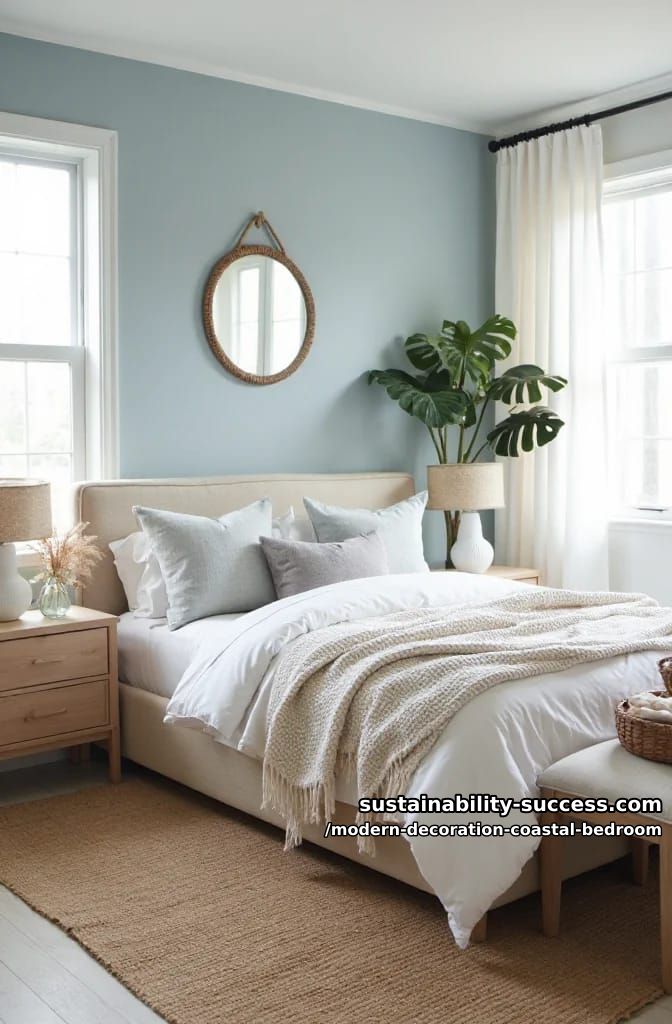paint one wall a muted sea blue for a subtle beachy pop. 1