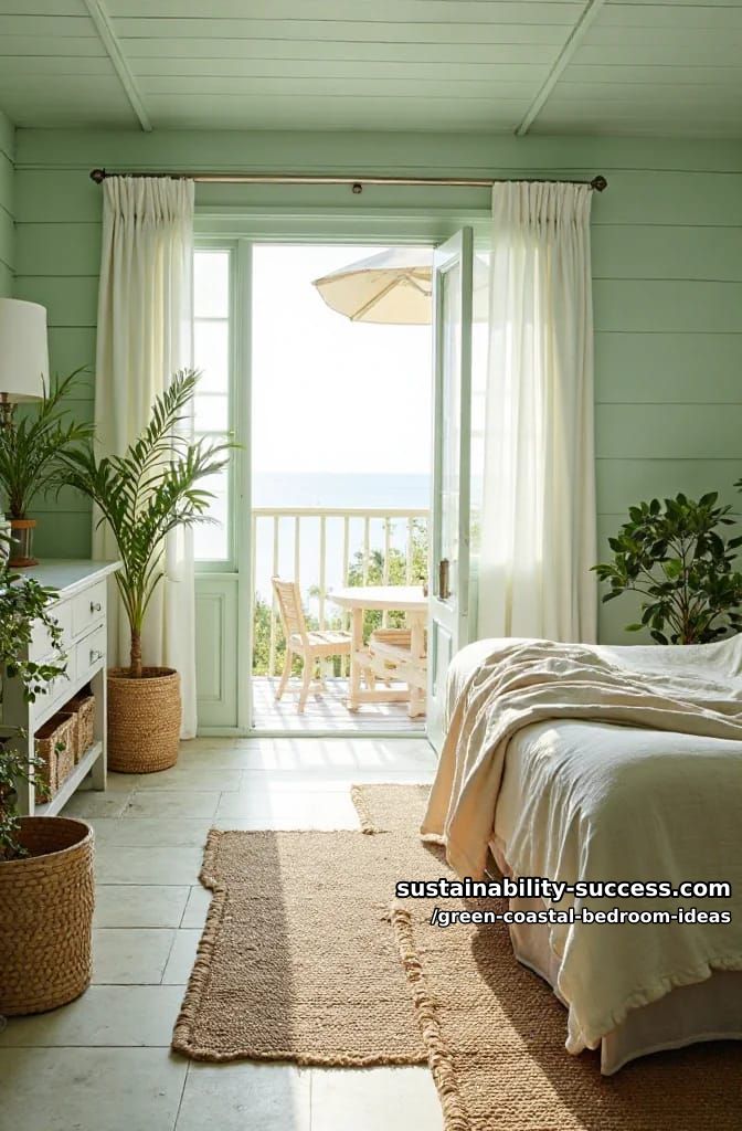 pale green shiplap walls paired with natural jute rugs 1