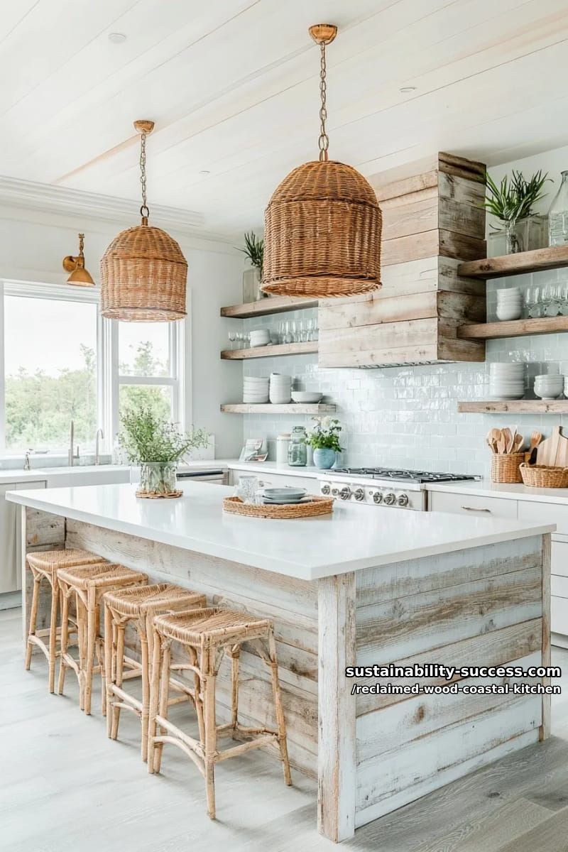 reclaimed dock and pier wood as island base paneling 1